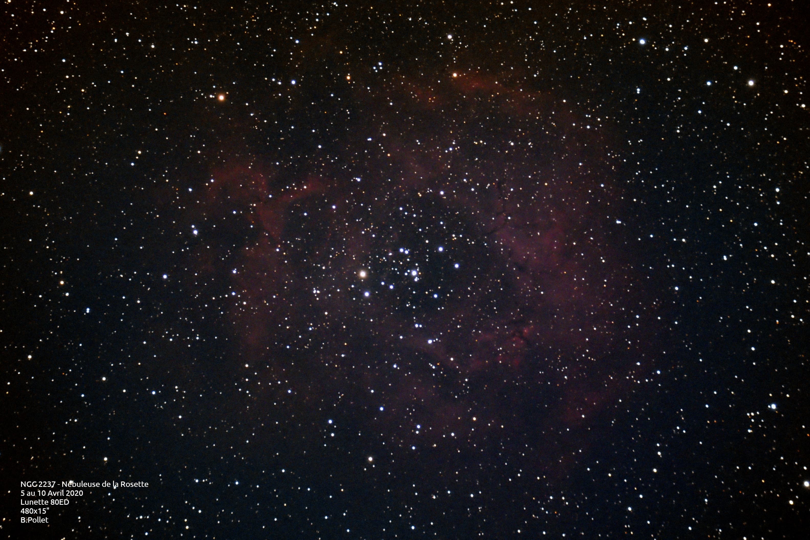 Nébuleuse de la rosette, NGC2237,en plein confinement